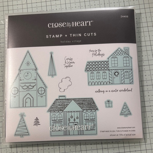 CTMH Holiday Village Stamp + Thin Cuts - Picture 1 of 5